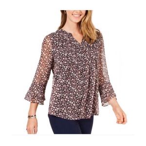 NWOT Women’s Sheer 3/4-Sleeve Blouse